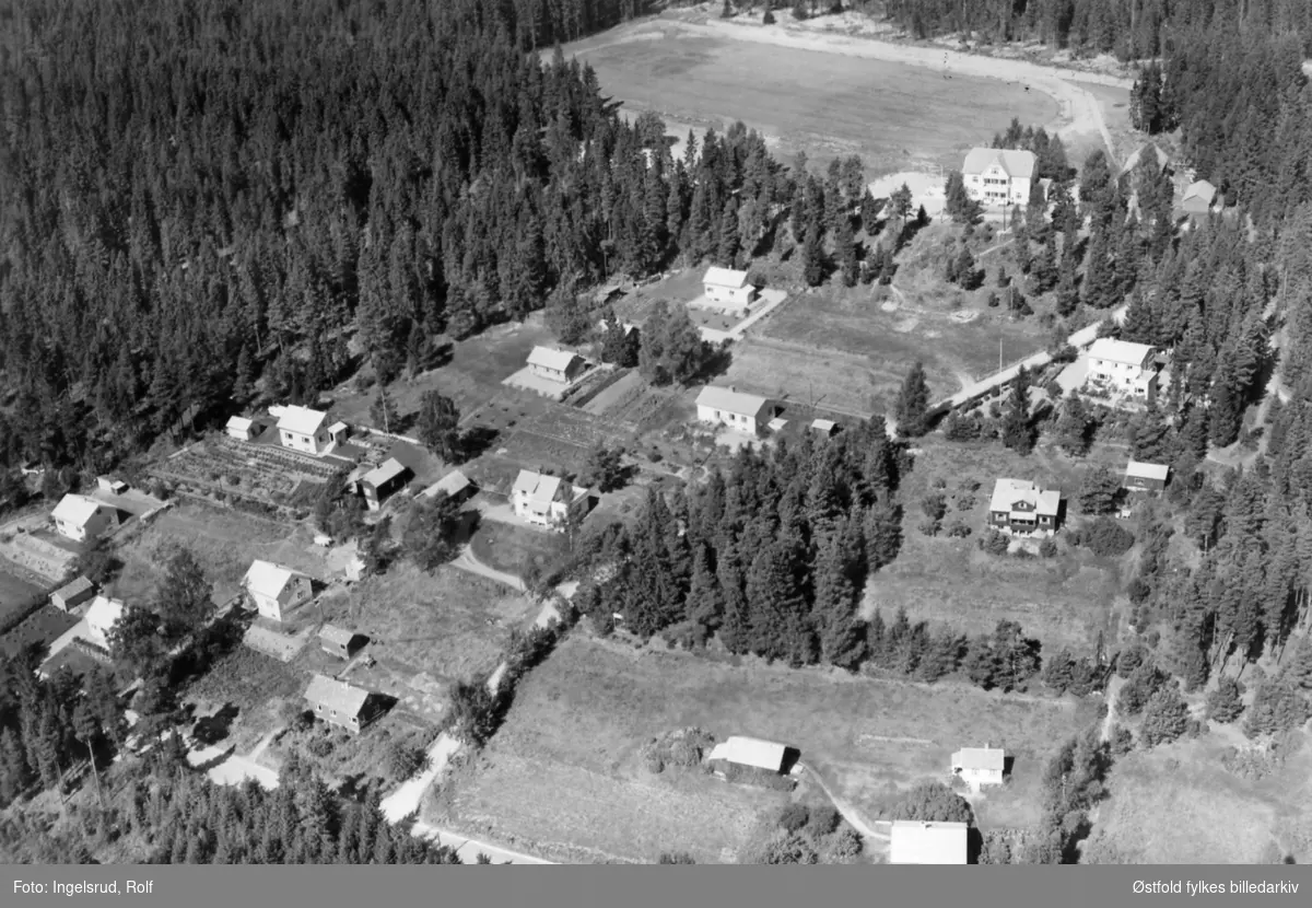Boligområde på Mona i Eidsberg, flyfoto 20. august 1953.