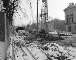 park, anleggsarbeid, t-banebygging, brakker, forretningsgård