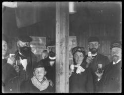 Interiør fra Stoppenbrinks paviljong på Nordkapplatået med e