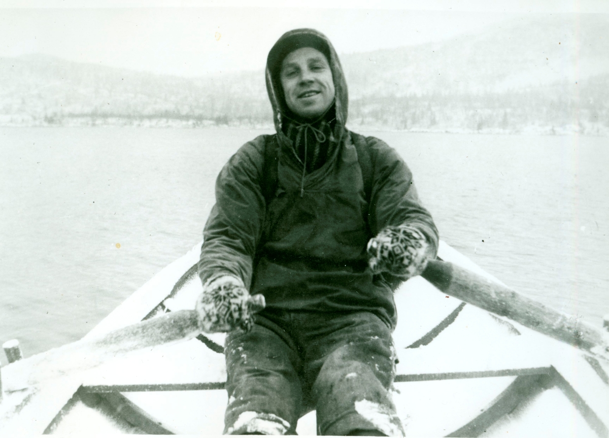 Eirik Hoftun på kald fisketur.