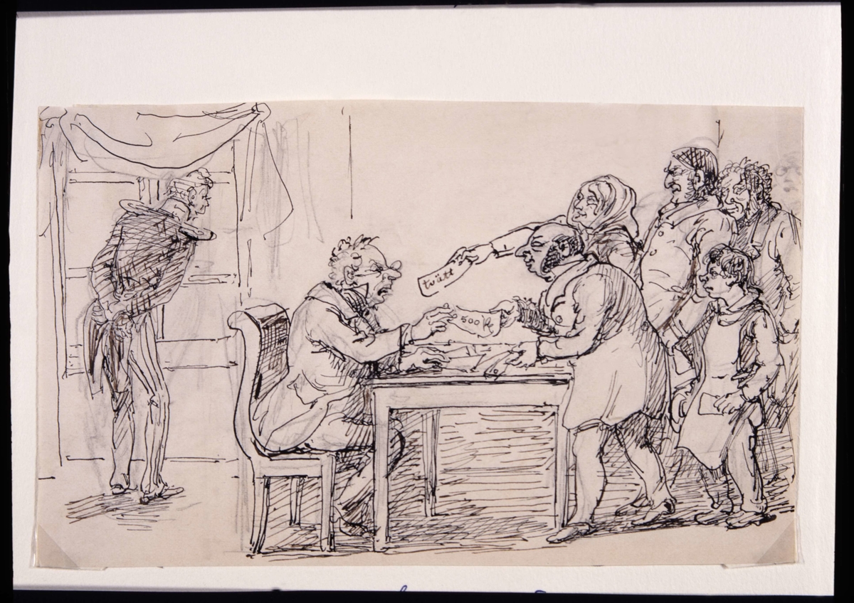 Ur "Sparfs äfventyr". Tusch av Fritz von Dardel, 1840