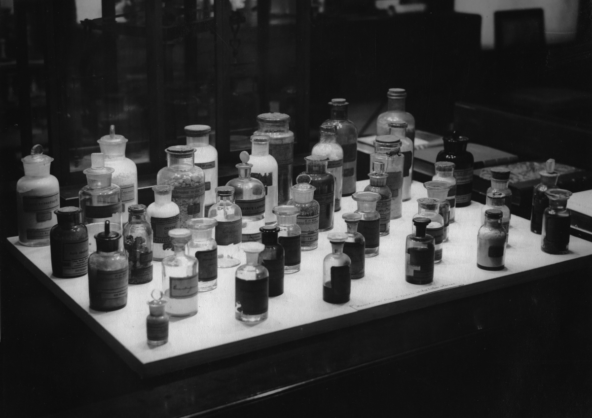 Kemikalier använda vid Alfred NobelÂ´s laboratorier.