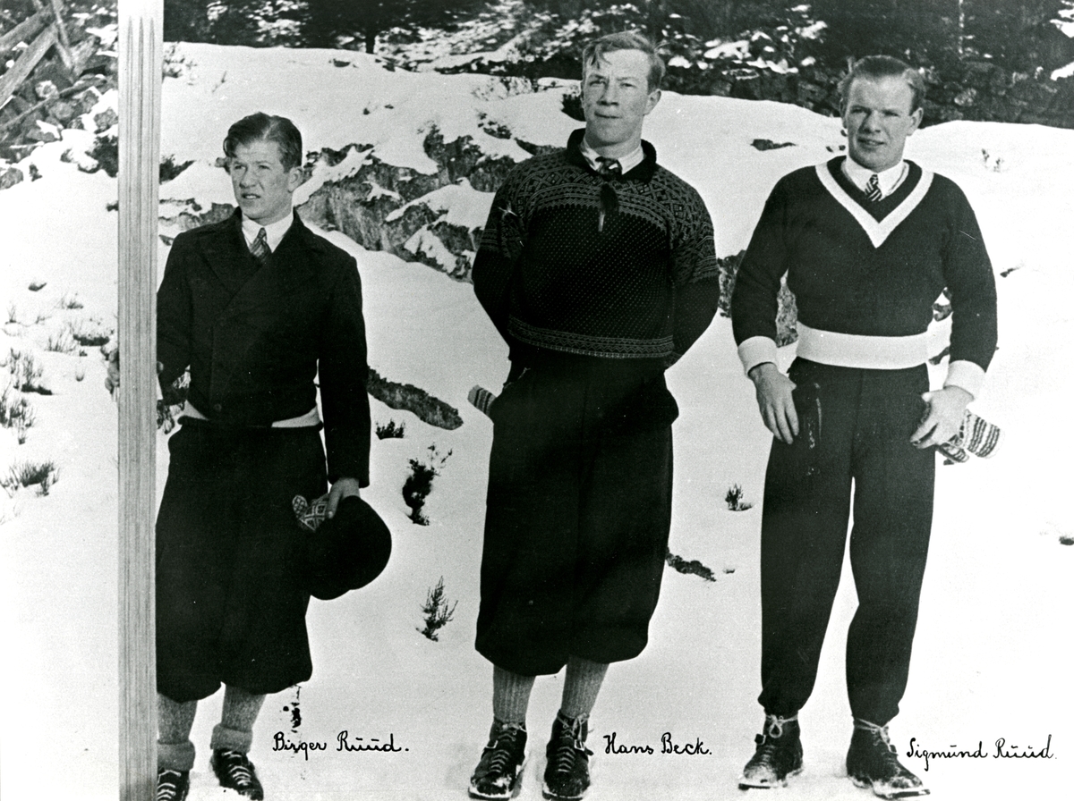 3 skiers from Kongsberg during national championship 1929