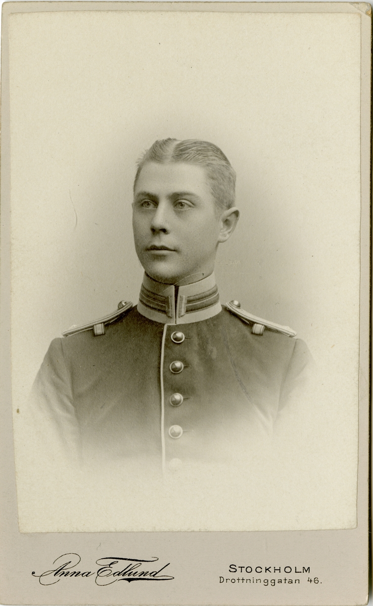 Porträtt av Gustaf Laurentius Edvall, underlöjtnant vid Jämtlands fältjägareregemente I 23.