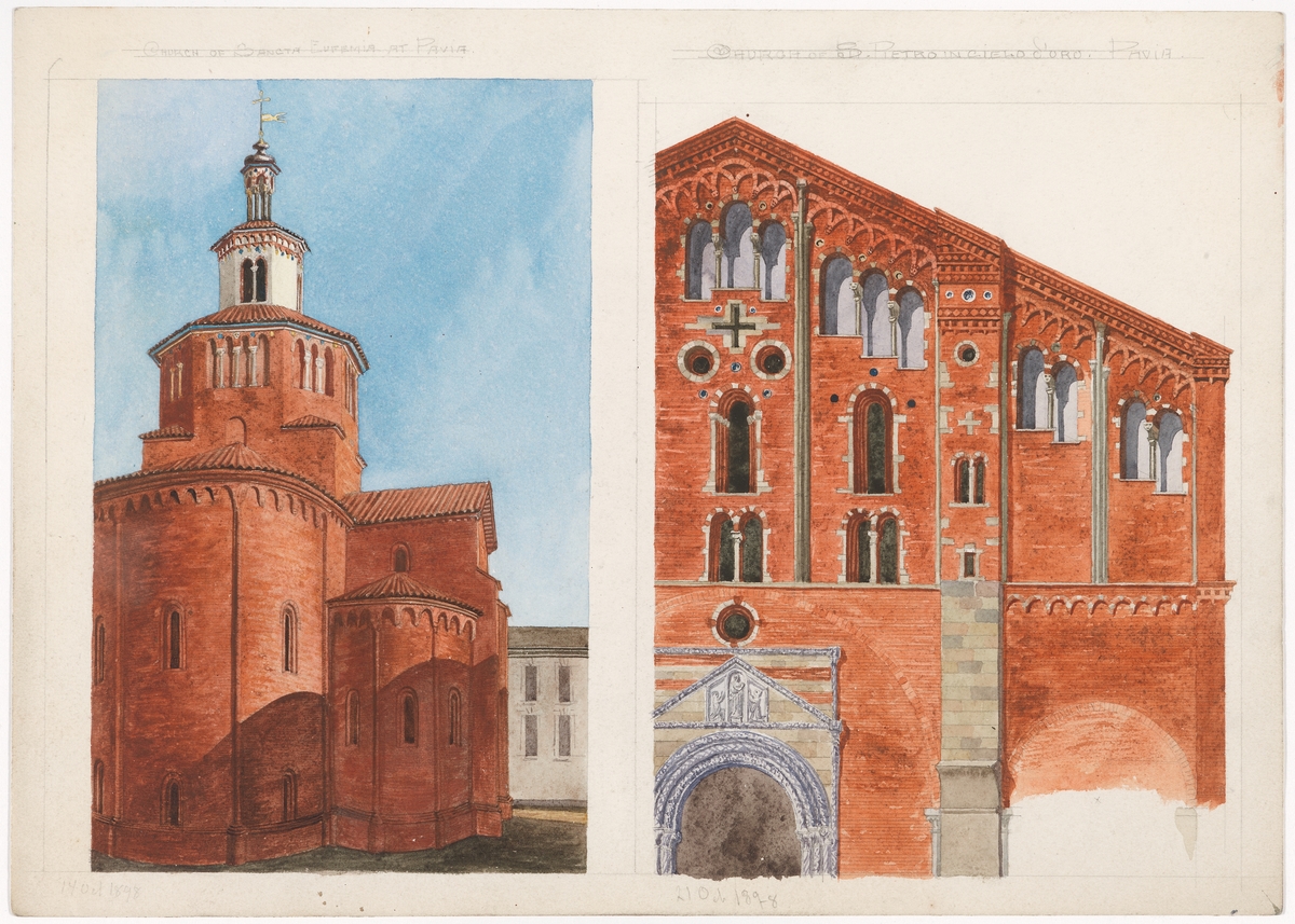 To kirker i Padova [Tegning]