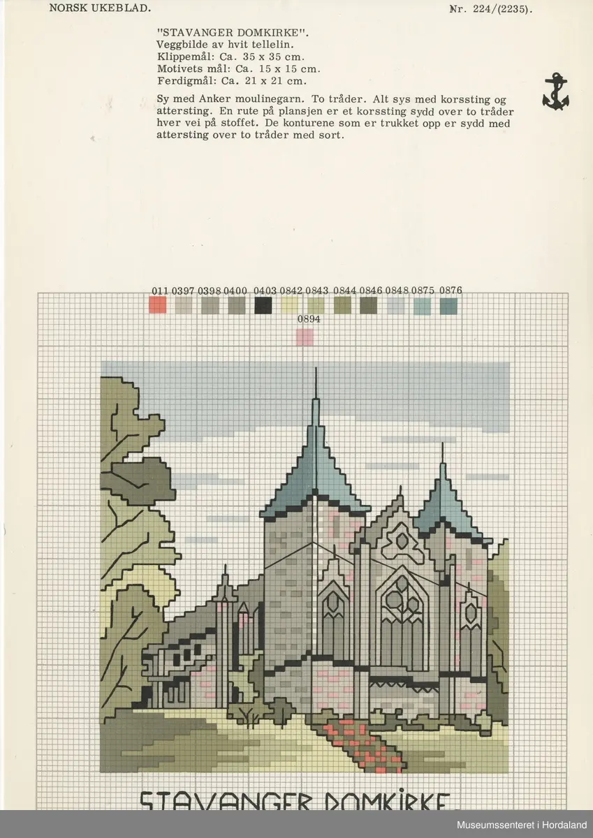 Broderte motiv av norske landemerke.