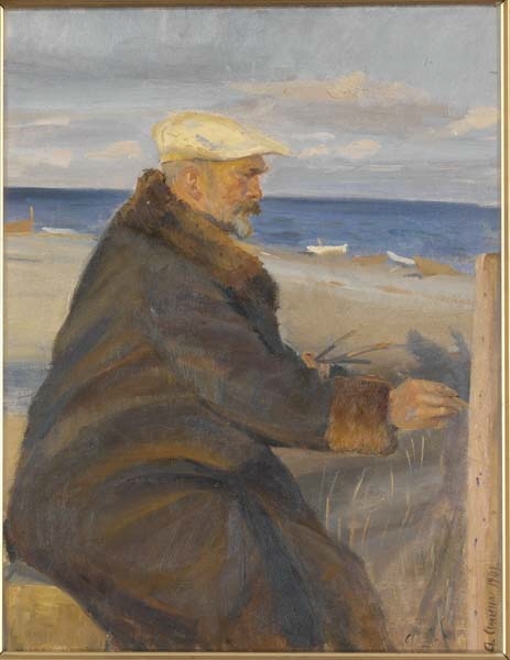 Michael Ancher målande på stranden