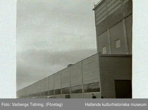 Strängbetongs fabrik i Veddige invigd. Artikel i samband med bilderna publicerad i Varbergs Tidning 1958-10-17. Bild G2121 (F1390) är publicerad i museets årsbok 1990. Bild 1 och 2: Exteriörbilder. Bild 3: Interiörbild.