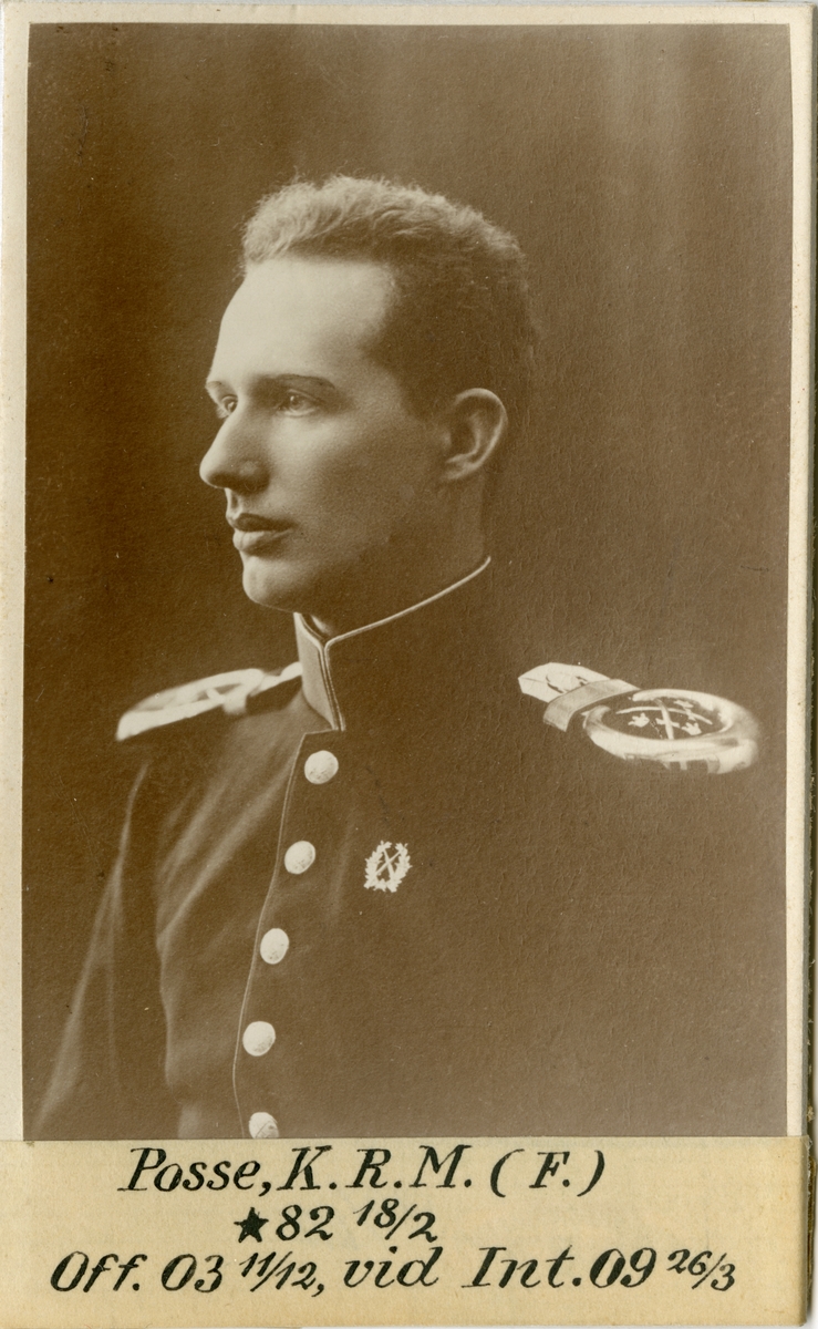 Porträtt av Knut Robert Mauritz Posse, intendent vid Intendenturkåren.
