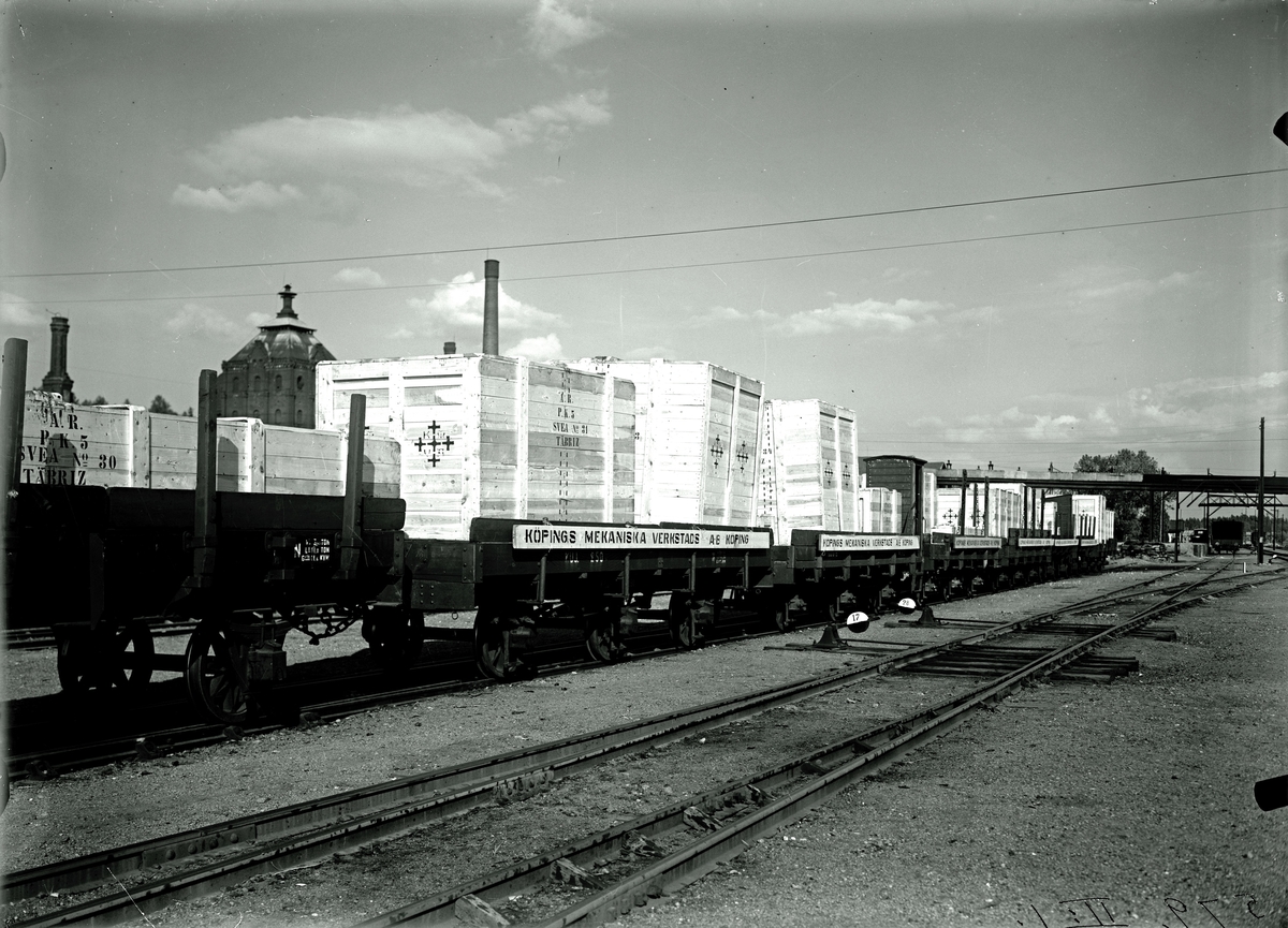 Järnvägstransport från KMV 1933.
Fotograf E Sörman.