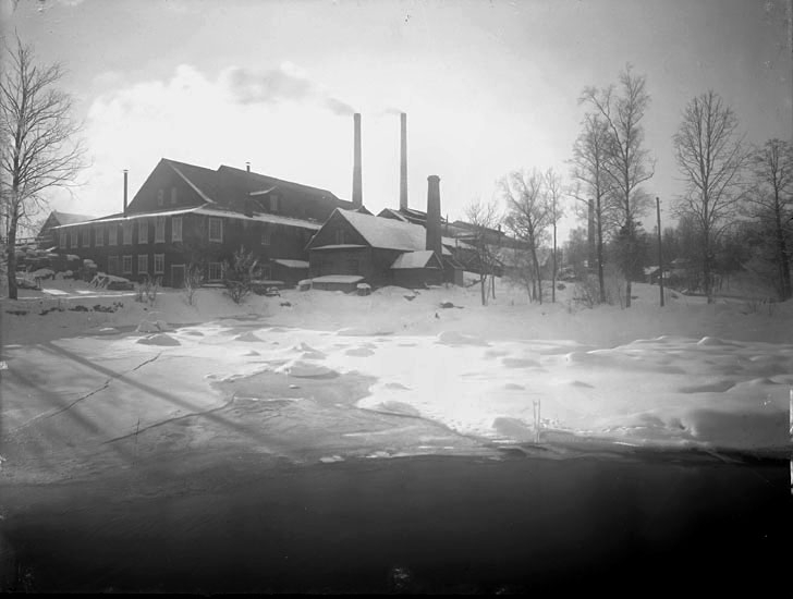 Orrefors glasbruk. vintertid, 1917.