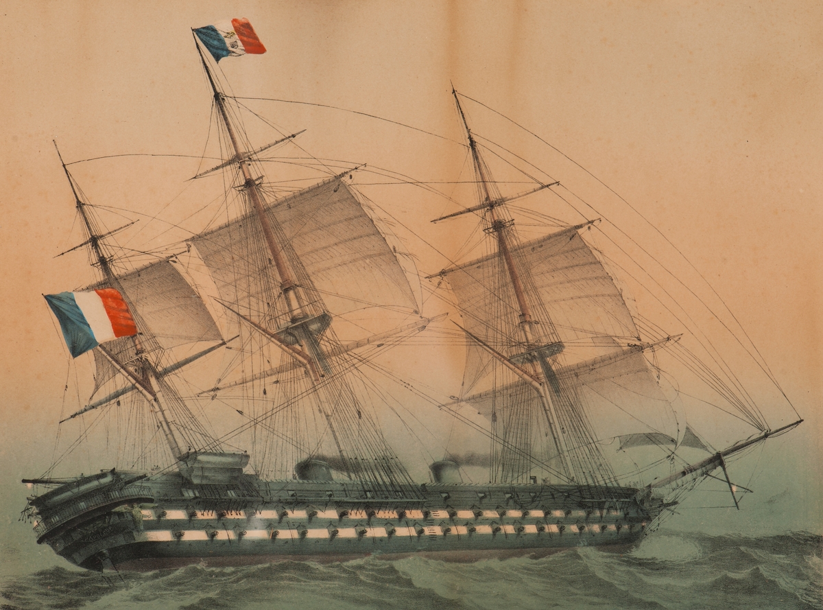 Franska ånglinjeskeppet NAPOLEON vid mitten av 1800-talet.