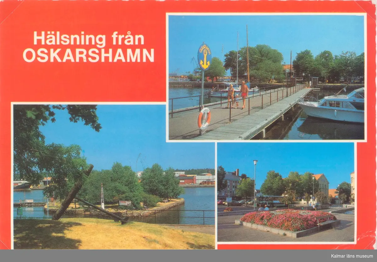 Ett vykort med motiv från Oskarshamn.