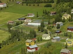Småhusbebyggelse. Gartneri med drivhus. Pleiehjemmet / Gamle
