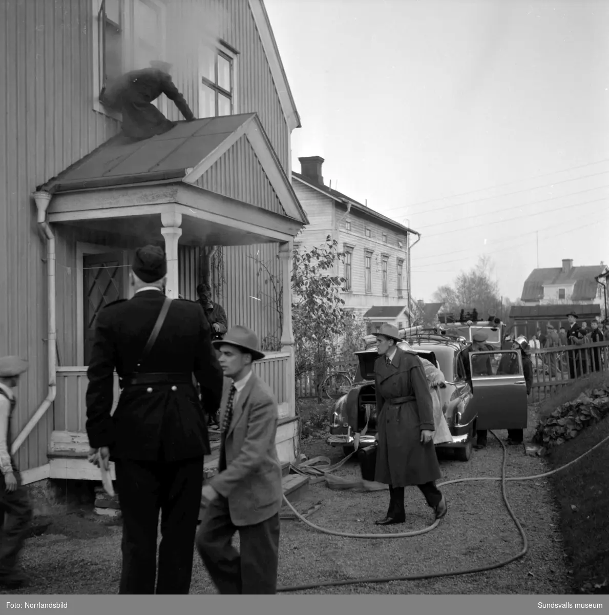 Brand i en villa på Nybrogatan 48.