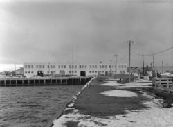Vadsø april 1952. Bildet er tatt fra spissen av dampskiskaia