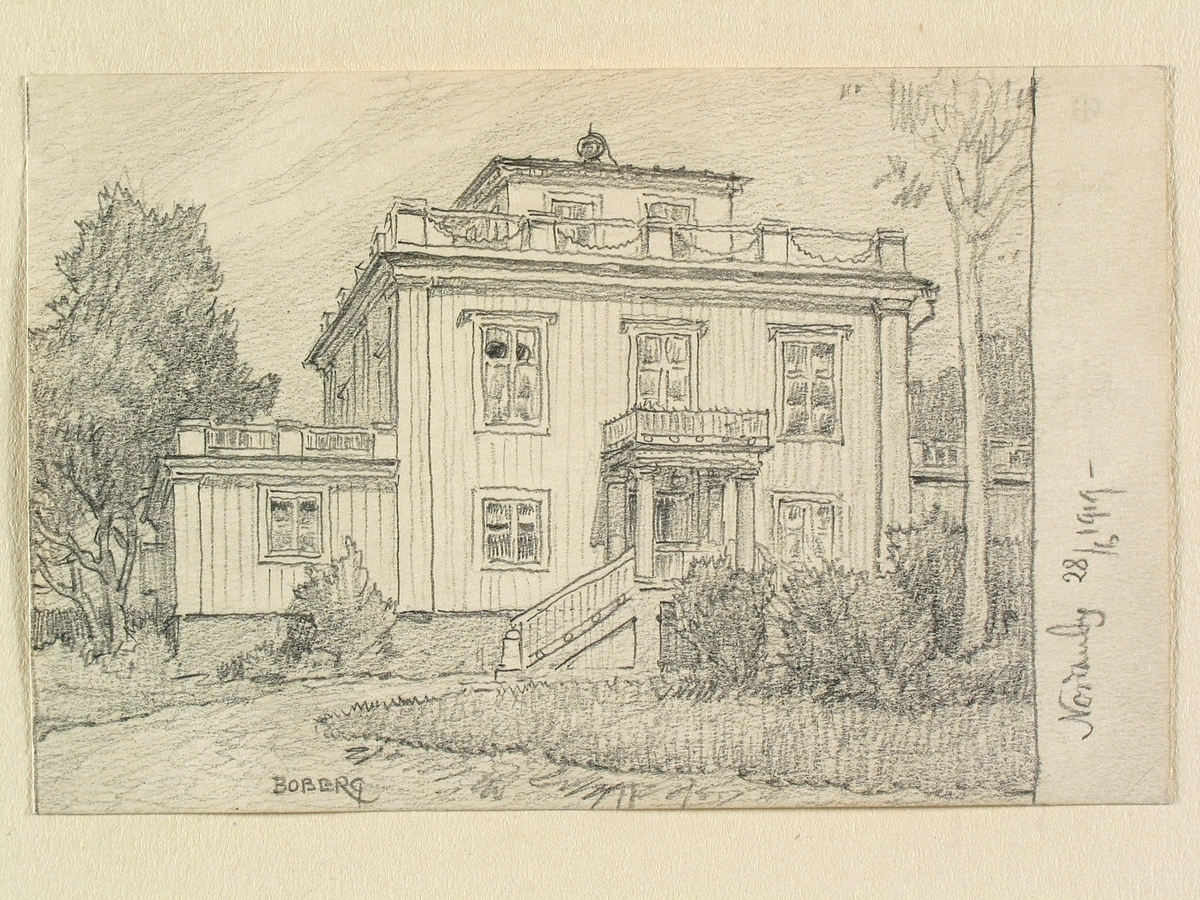 Teckning av Ferdinand Boberg. Västmanland, Nordanby, (Strax utanför Västerås)