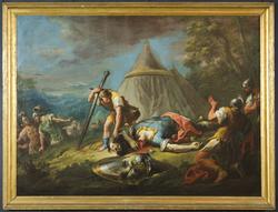 David og den drepte Goliat [Lerretsmaleri]