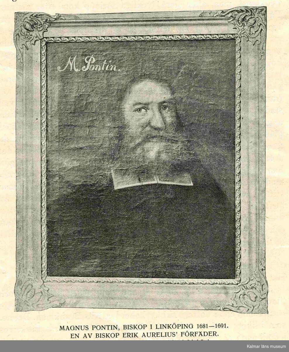 Porträtt av Magnus Pontin, biskop i Linköping 1681-1691.
