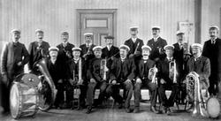 Samorganisasjonens musikkorps i Folkets Hus i Sarpsborg(?) 1