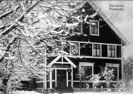Kungliga posthuset i Karlsborg. Invigt 24/12 1904, revs 1991. Foto: A Sjöberg.