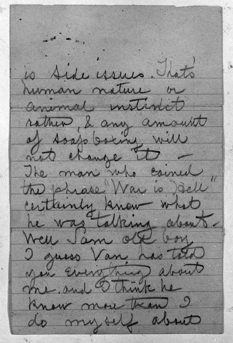 Reprofoto av brev som Joe Hill (Joel Hägglund) skrivit.