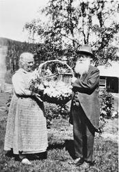 Karen og Ivar Mortensson Egnund, feiring av bryllupsdag, Blo