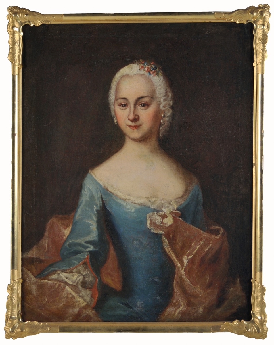 Påskrift a tergo av konstnären:
"Maria Elionora Wulf.
nato Ao 1728
picta ÅR 1749
af C. F. von Cöln."
Även senare påskrift: Död 1810