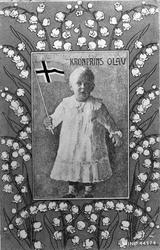 Postkort, barn, klær, flagg.