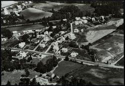 Flyfoto Hjellum, jernbanestasjon, postkort.