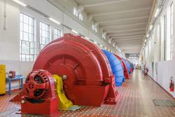 Maskinsal, Bøylefoss kraftstasjon. Maskinsalen i Bøylefoss h