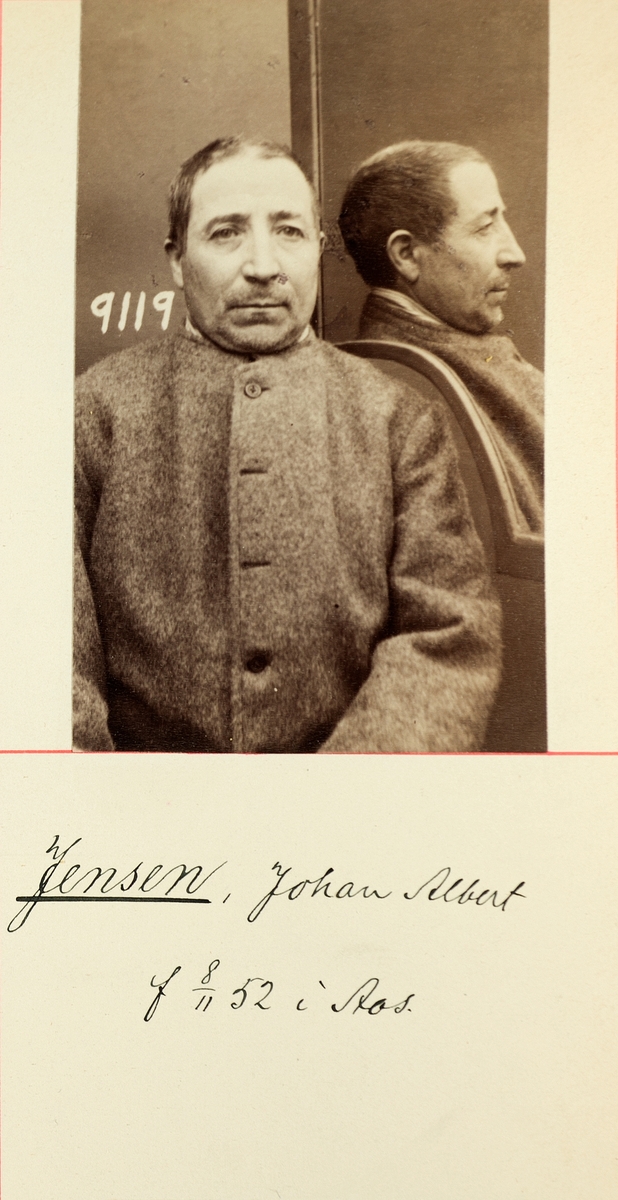 Registreringsfoto fra Kristiania-politiets forbryteralbum