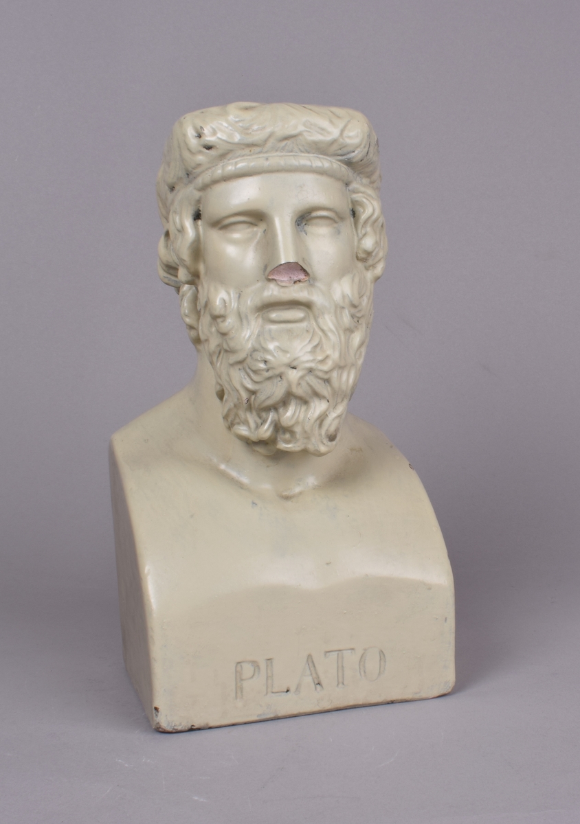 Malt gipsbyste av Platon