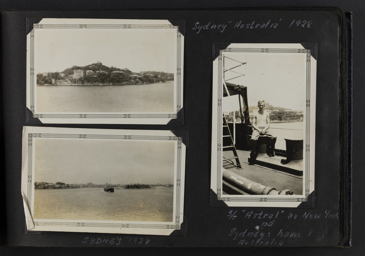 Sydney Australia 1928 (2 landskape bilder).
S/T "Astral" av New York på Sydneys havn Australia (til høyre).