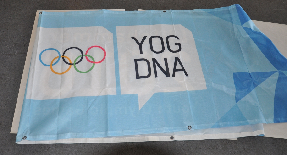 Banner med designprogram og logo for Lillehammer Youth Olympic Games 2016