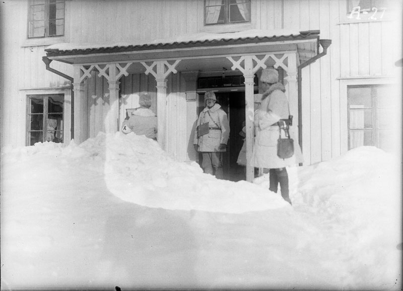 Vinterövning i Norrland, Östersund 1926. Grupp av officerare