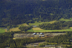 Øyer, Vestsida med Bruvoll Sag og Høvleri. Øyer Jernbanestas