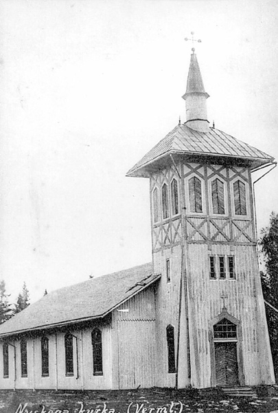 Nyskoga gamla kyrka som blev riven.