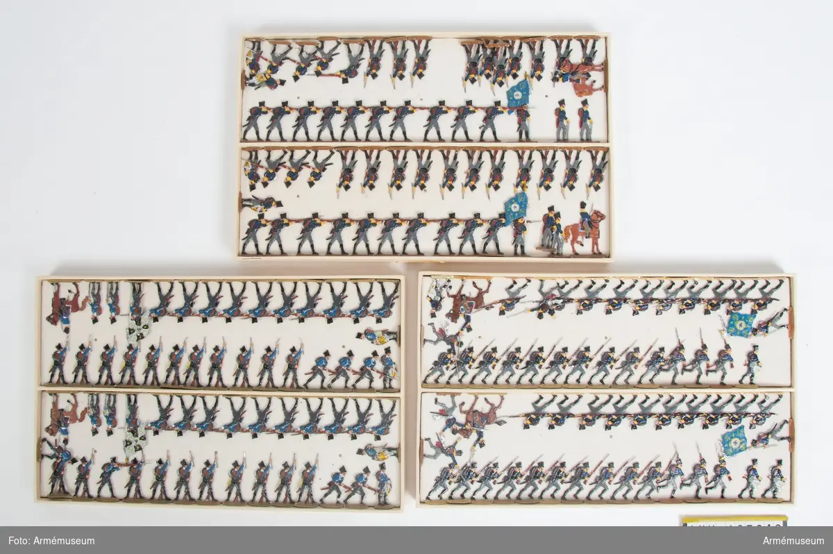 Infanteri från Preussen från Napoleonkrigen.
Tre lådor med figurer.
Fabriksmålade.