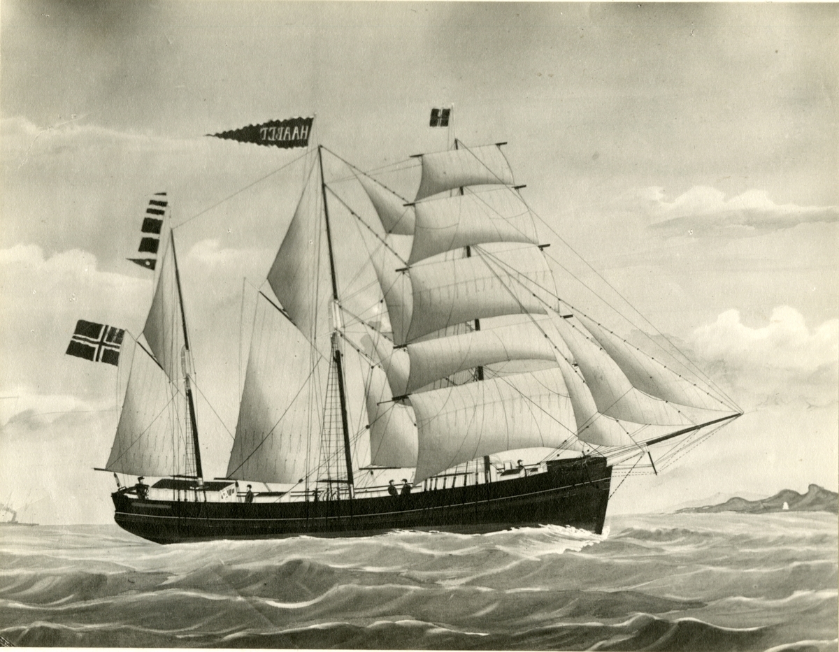 Skonnertskip 'Haabet' (b.1875, Morten A. Magnus, Vats, Stavanger, Norge)