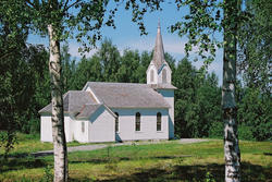 Den amerikanske kirken ute på friluftsmuseet på Norsk Utvandrermuseum