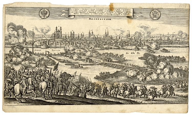 Kopparstick.
Belägringen av Magdeburg. (1631).