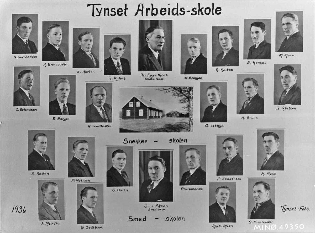 Tynset Arbeids-skole, 1936. (snekker/smed-skolen)