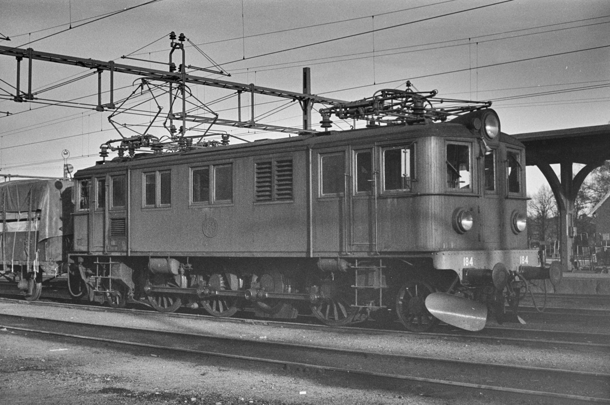 Svensk elektrisk lokomotiv type Dg nr. 184 i Ängelholm i Sverige.