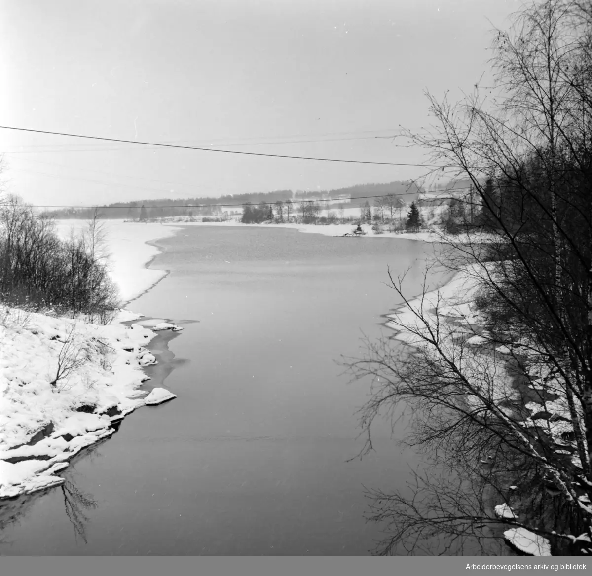 Maridalen: Maridalsvannet. Desember 1958