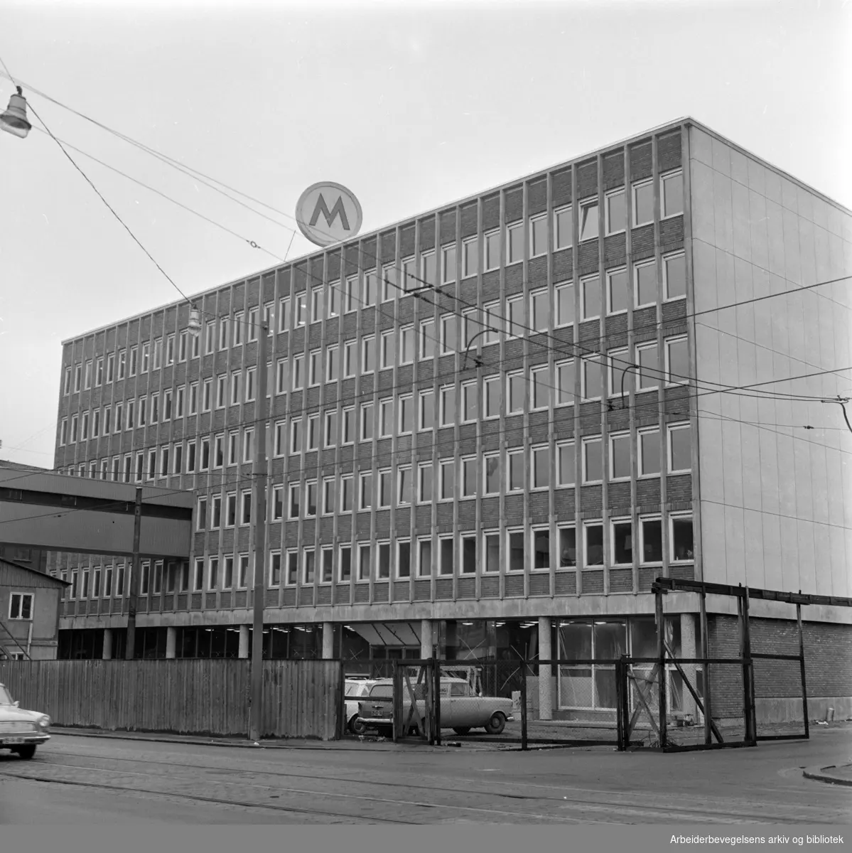 Fellesmeieriets nybygg. Eksteriør. November 1964