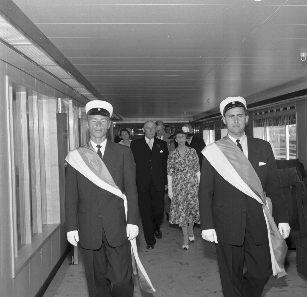 Kungaparet ombord M/S Trelleborg
Kung Gustav VI Adolf
Drottning Louise Mountbatten