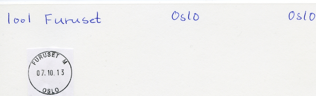 Stempelkatalog.Furuset, Adm.avd, Oslo postdistrikt, Oslo
