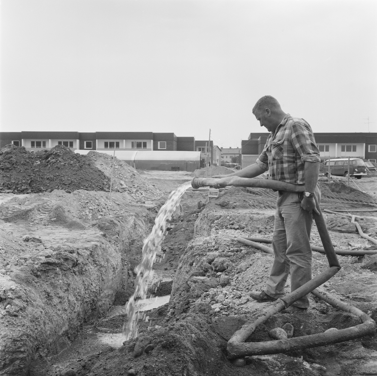 Exproprierat område i Tierp, Uppland, augusti 1971
