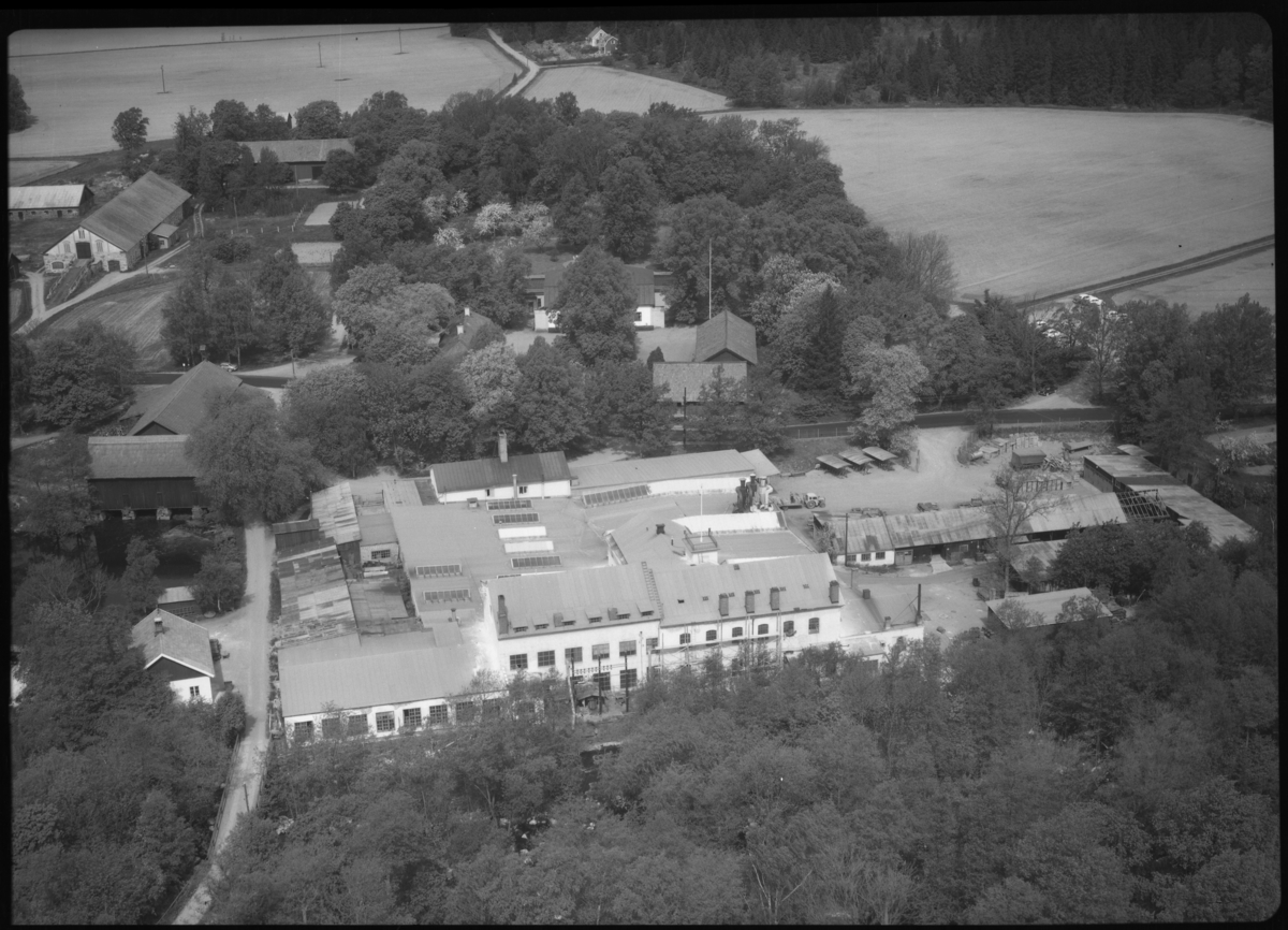 Flygfoto över Mölntorps verkstäder, Mölntorp.